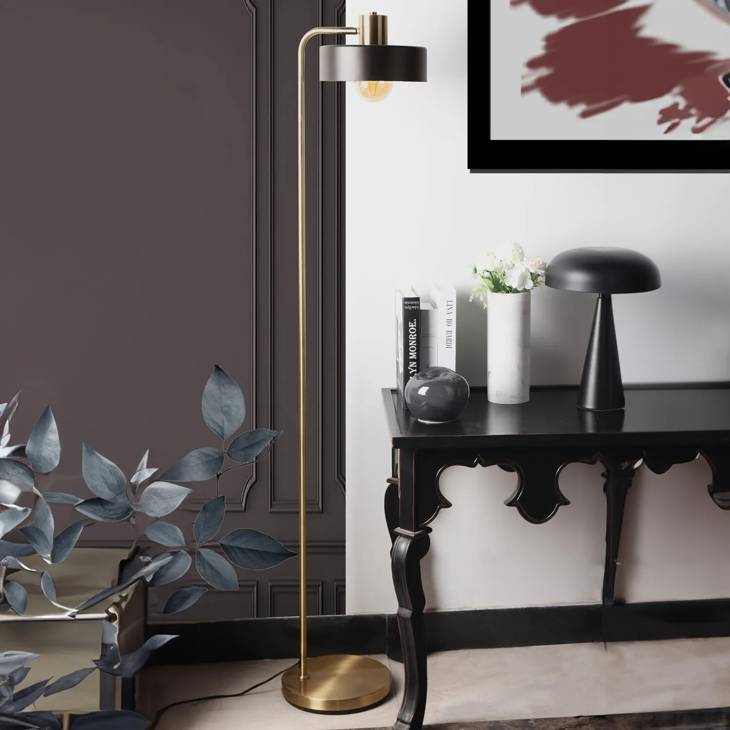 Zephyr Floor Lamp - Antique Brass, Metal