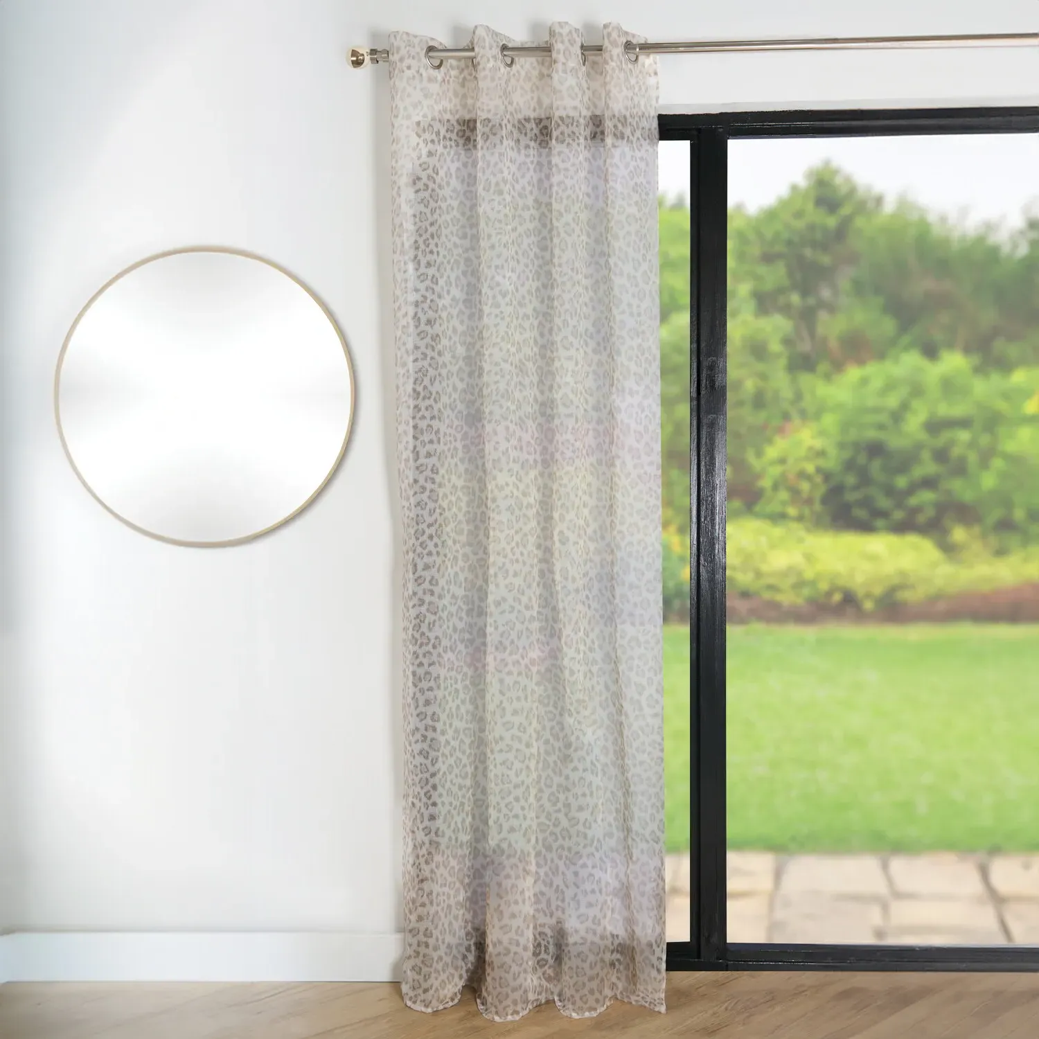 Ziara Leopard Voile Curtain - Natural image