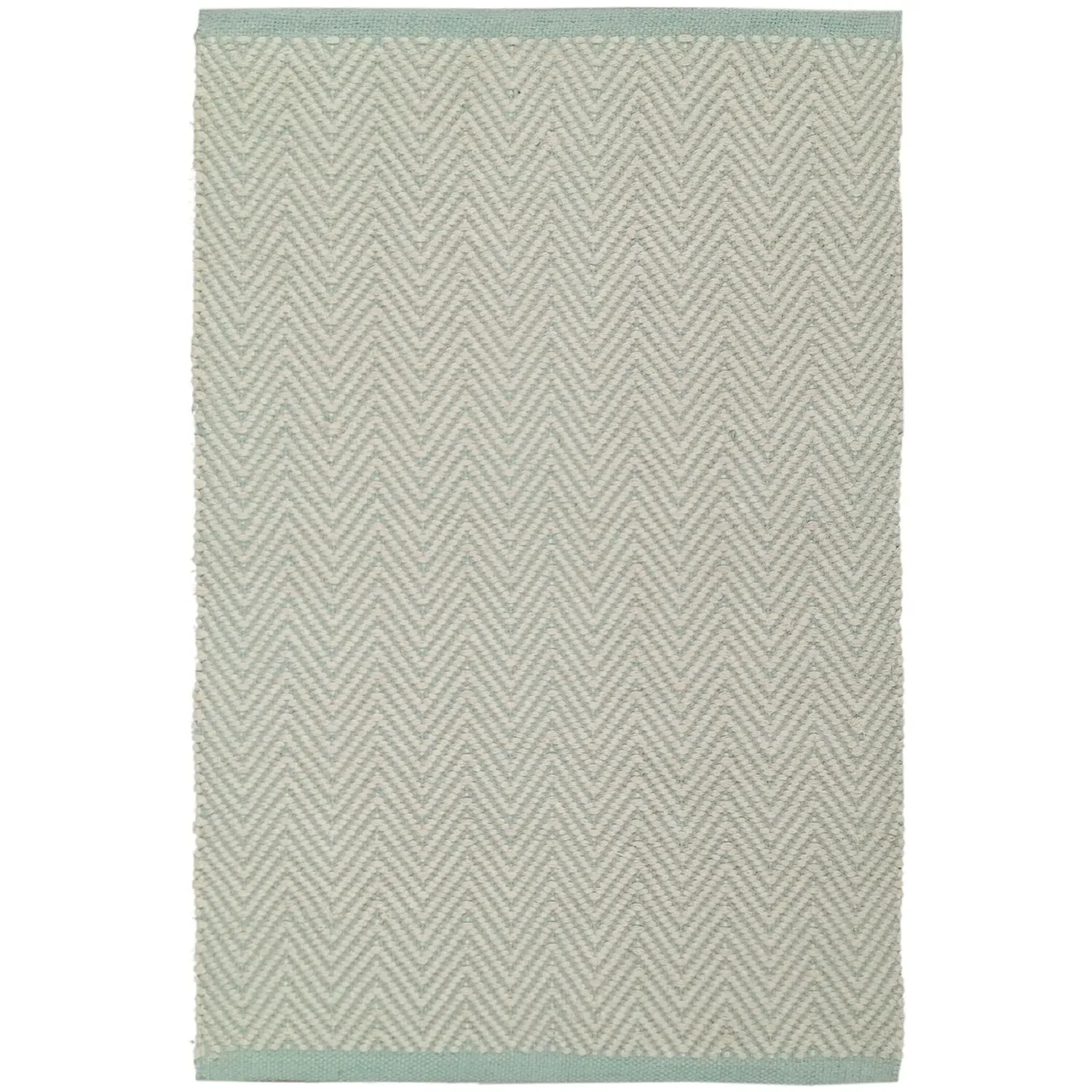 Zigzag Wave Rug - Sage, Cotton image