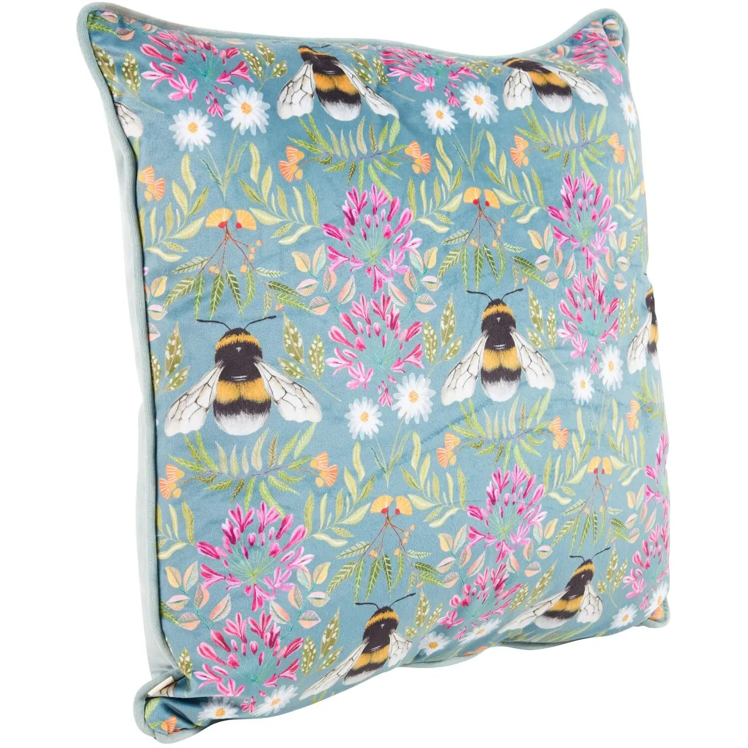 Zinnia Bee Cushion - Blue