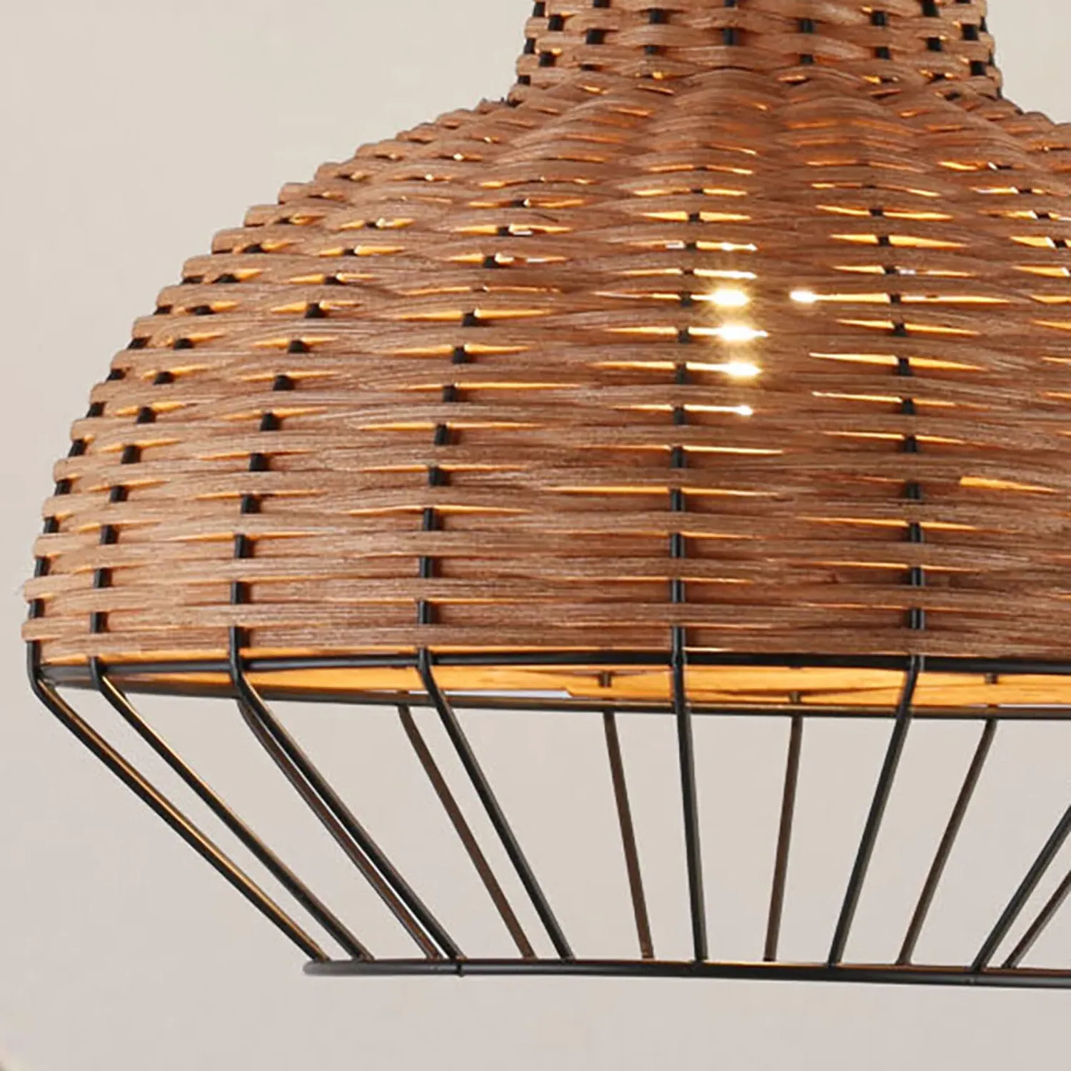 Zion Shade Light Shade - Black, Rattan