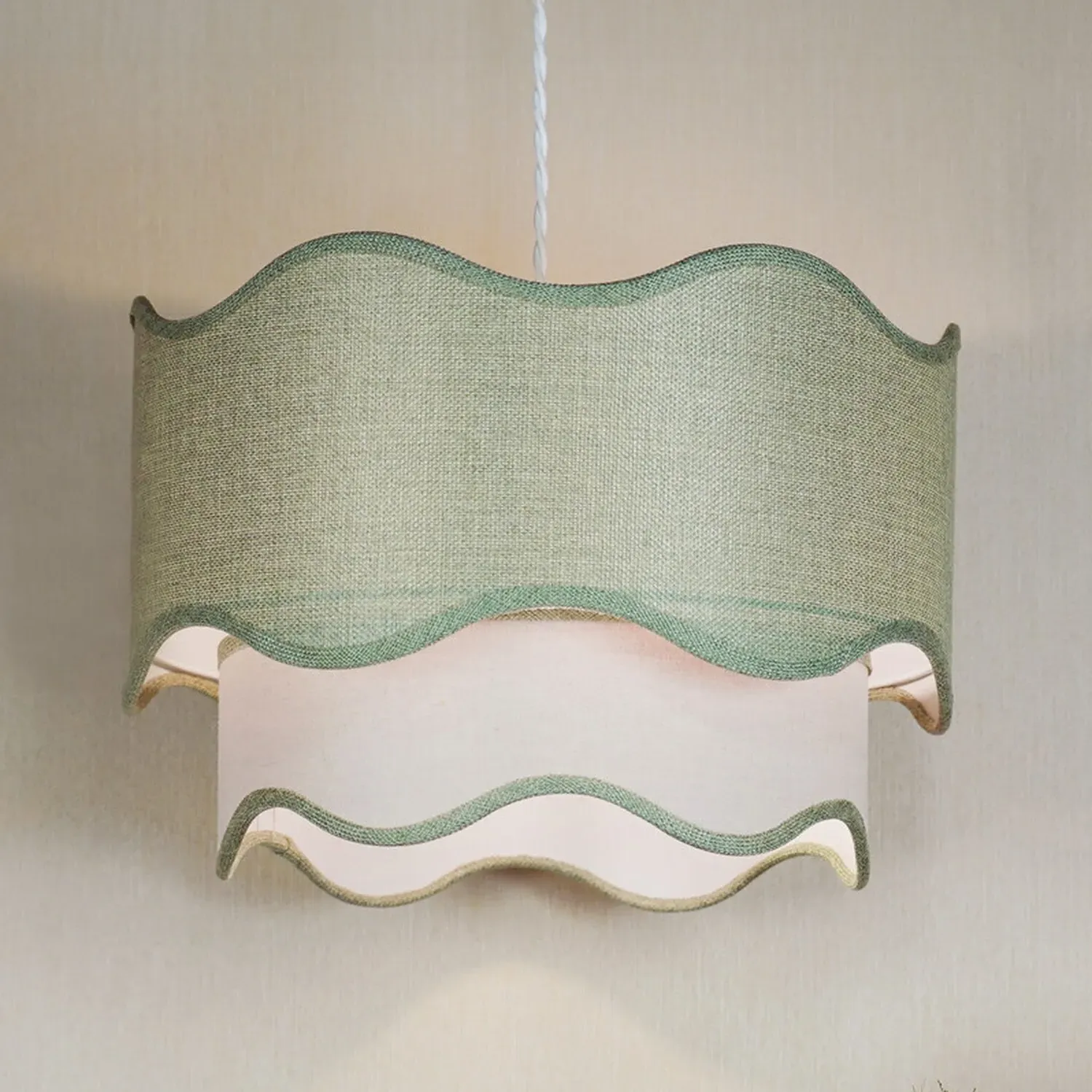Zyla Two Tier Lamp Shade - Sage Green