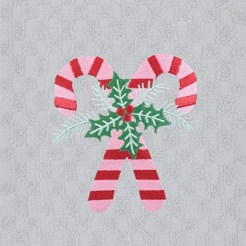 Candy Canes Tea Towel 3 Pack - White, Cotton