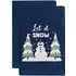 Let It Snow Hand Towel 2 Pack - Navy, Cotton