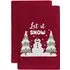 Let It Snow Hand Towel 2 Pack - Red, Cotton