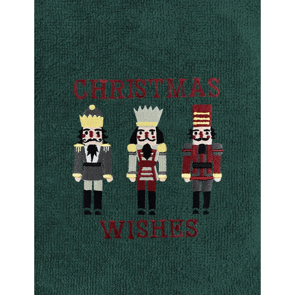 Nutcracker Hand Towel 2 Pack - Green, Cotton