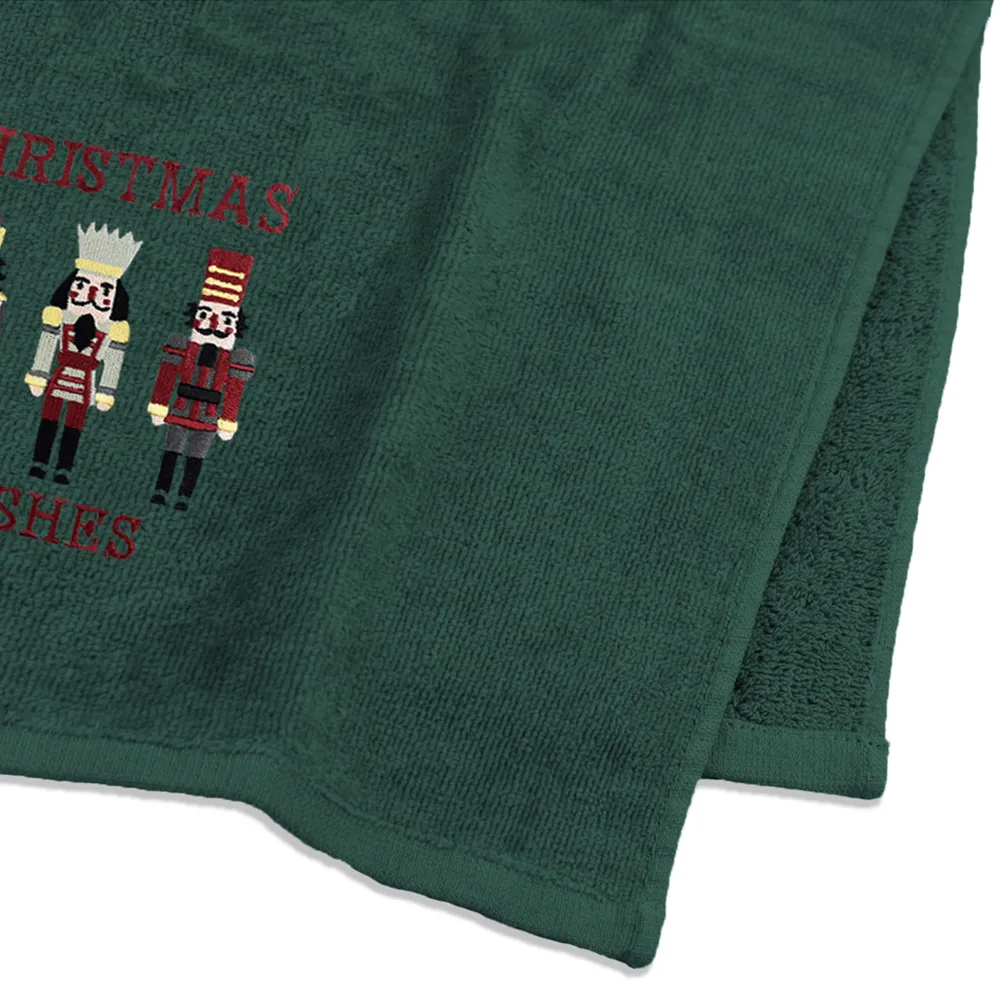 Nutcracker Hand Towel 2 Pack - Green, Cotton