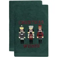 Nutcracker Hand Towel 2 Pack - Green, Cotton