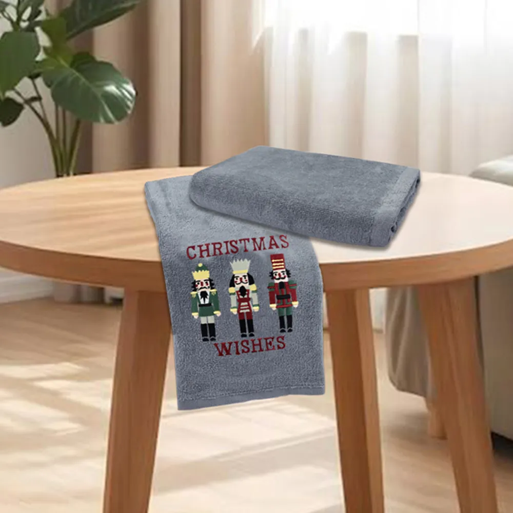 Nutcracker Hand Towel 2 Pack - Grey, Cotton