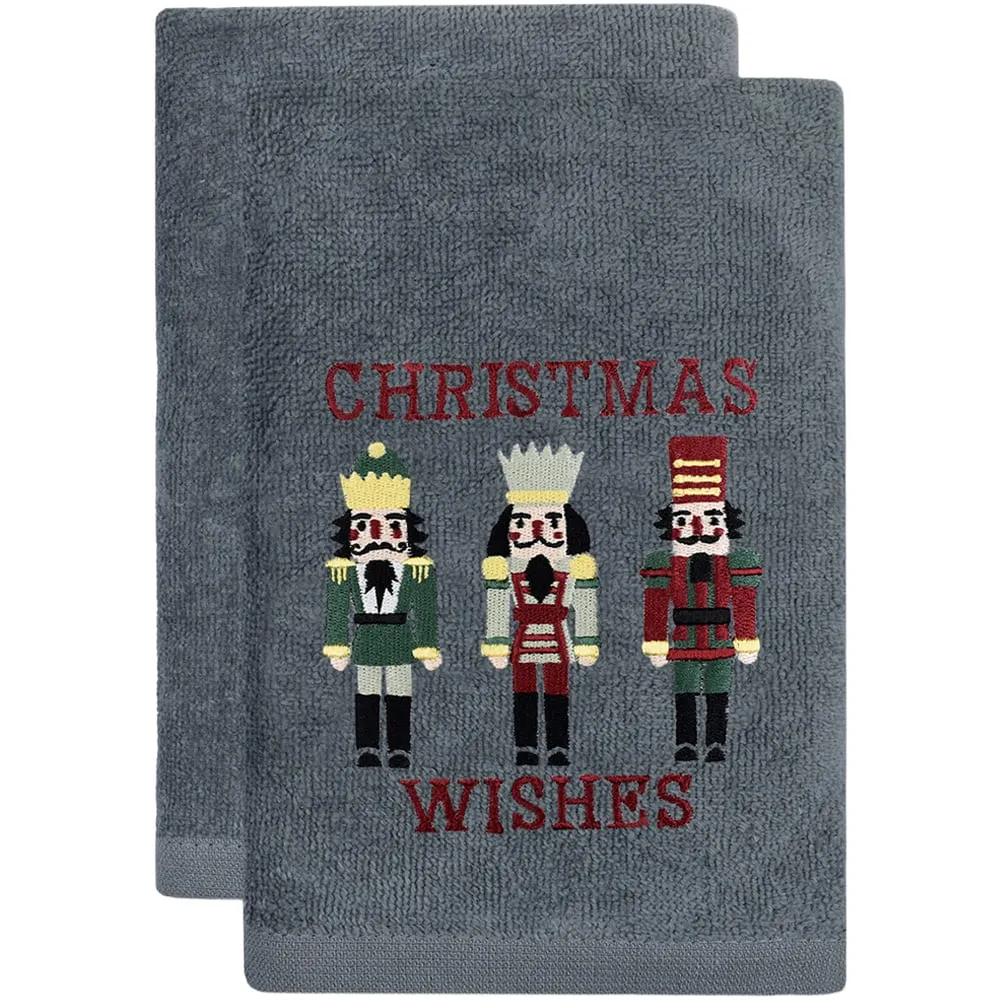 Nutcracker Hand Towel 2 Pack - Grey, Cotton