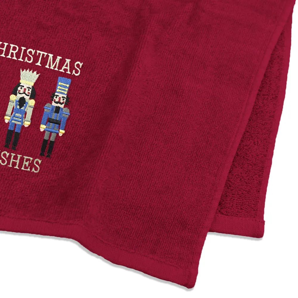 Nutcracker Hand Towel 2 Pack - Red, Cotton