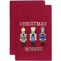 Nutcracker Hand Towel 2 Pack - Red, Cotton