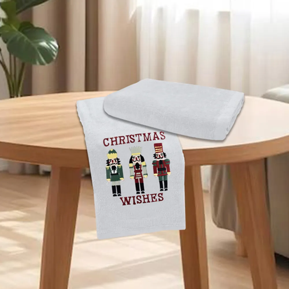 Nutcracker Hand Towel 2 Pack - White, Cotton