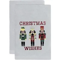 Nutcracker Hand Towel 2 Pack - White, Cotton