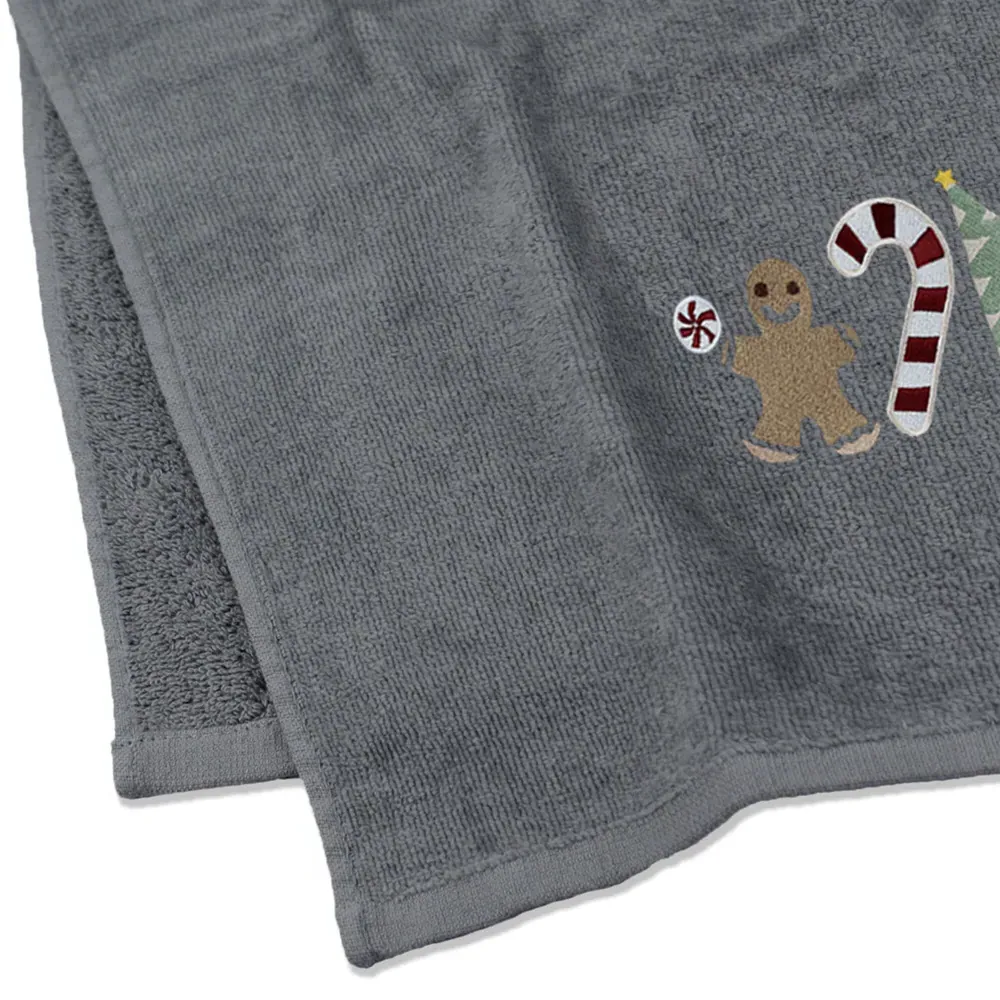 Sweet Shop Hand Towel 2 Pack - Grey, Cotton