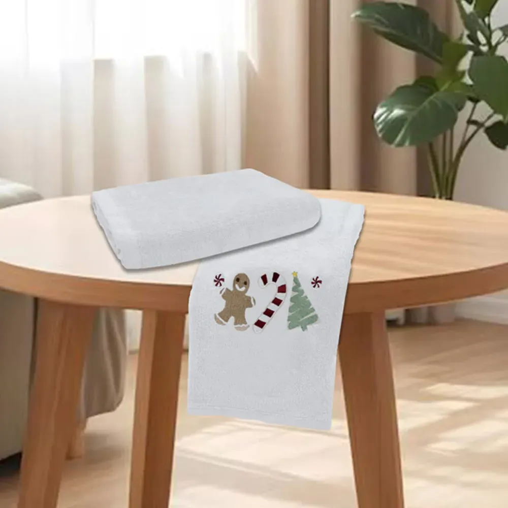 Sweet Shop Hand Towel 2 Pack - White, Cotton