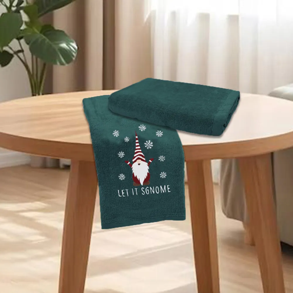 Xmas Gonks Hand Towel 2 Pack - Green