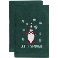 Xmas Gonks Hand Towel 2 Pack - Green