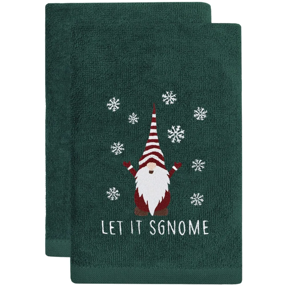 Xmas Gonks Hand Towel 2 Pack - Green image