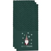 Xmas Gonks Tea Towel 3 Pack - Green