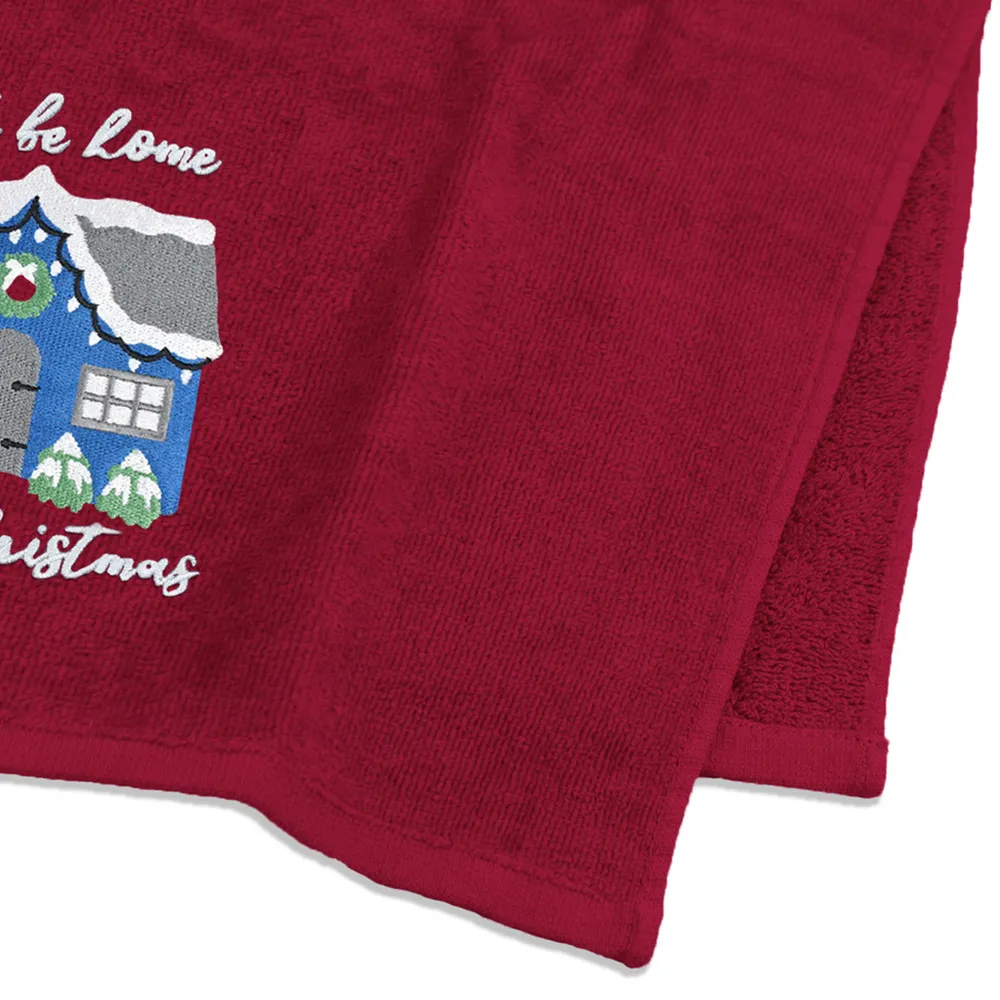 Xmas I'll Be Home Hand Towel 2 Pack - Red, Cotton
