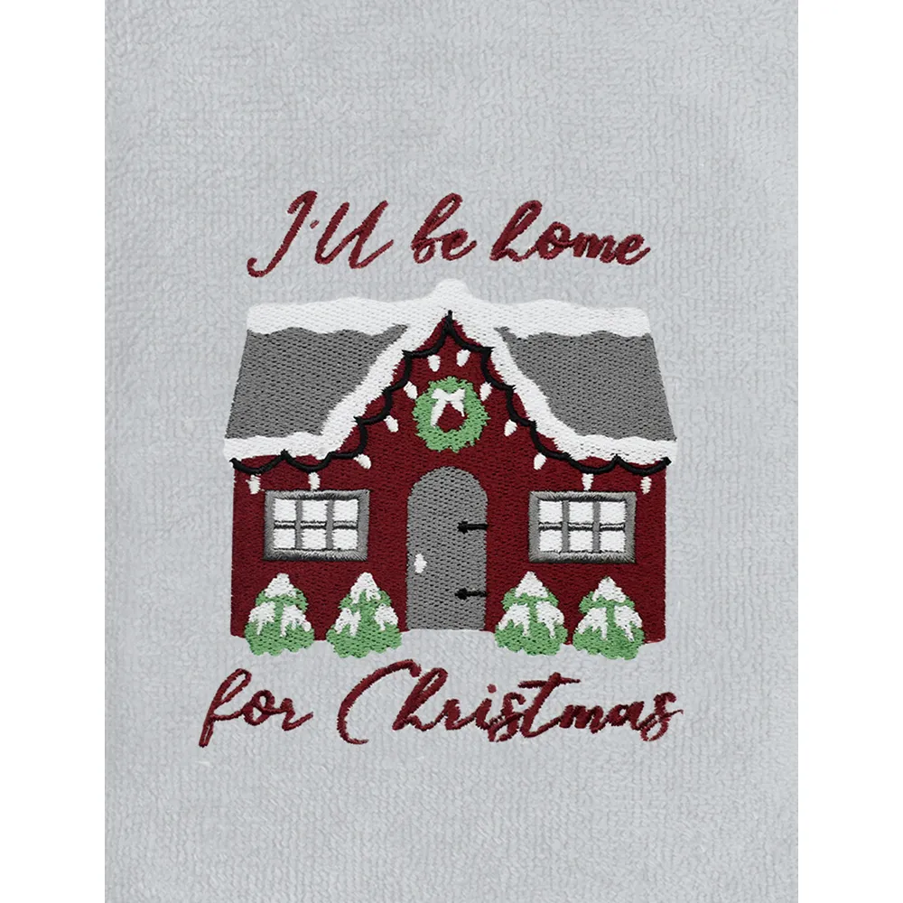 Xmas I'll Be Home Hand Towel 2 Pack - White, Cotton