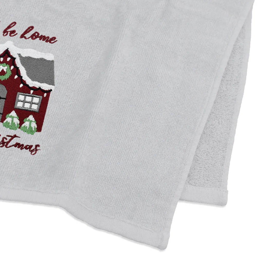 Xmas I'll Be Home Hand Towel 2 Pack - White, Cotton