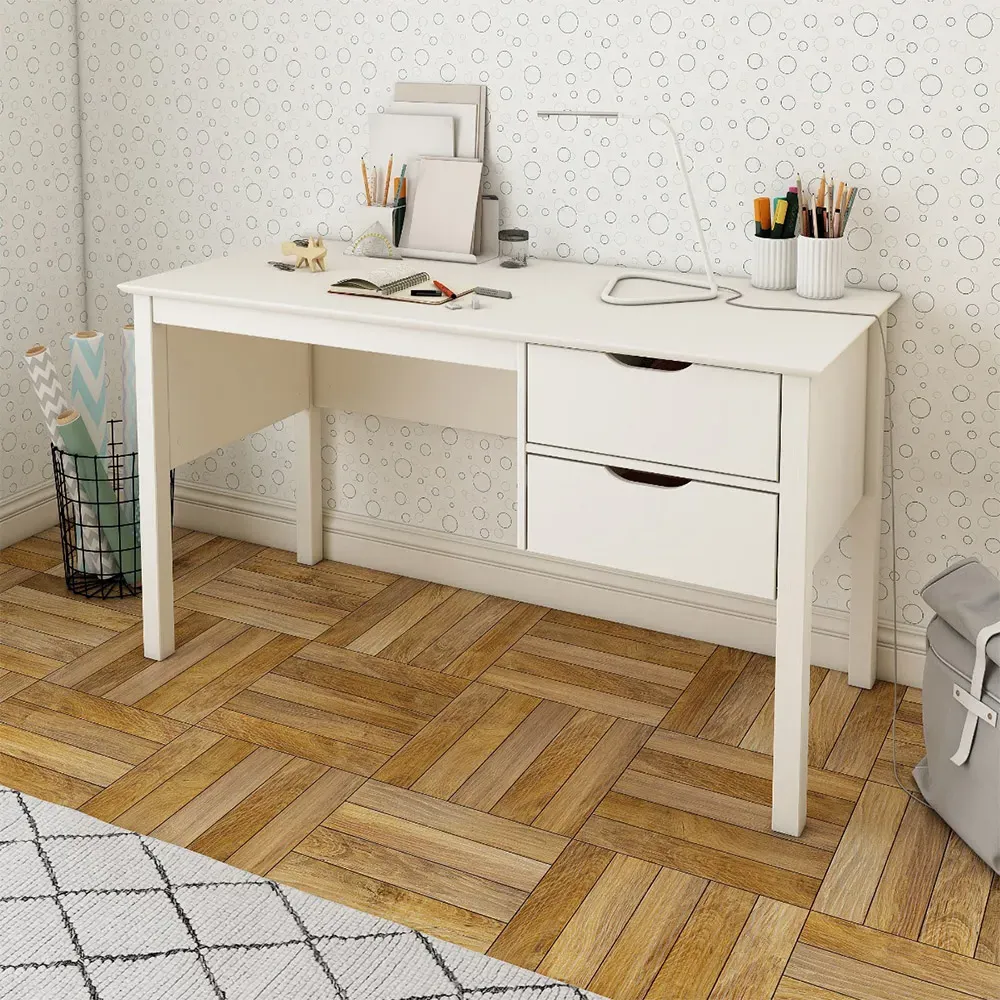 Aponi 2 Drawer Vanity Dressing Table - White, Pine