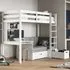 Eino Single High Sleeper with Storage - White, Pine