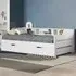 Enzo Single Day Bed with Trundle - White, Pine