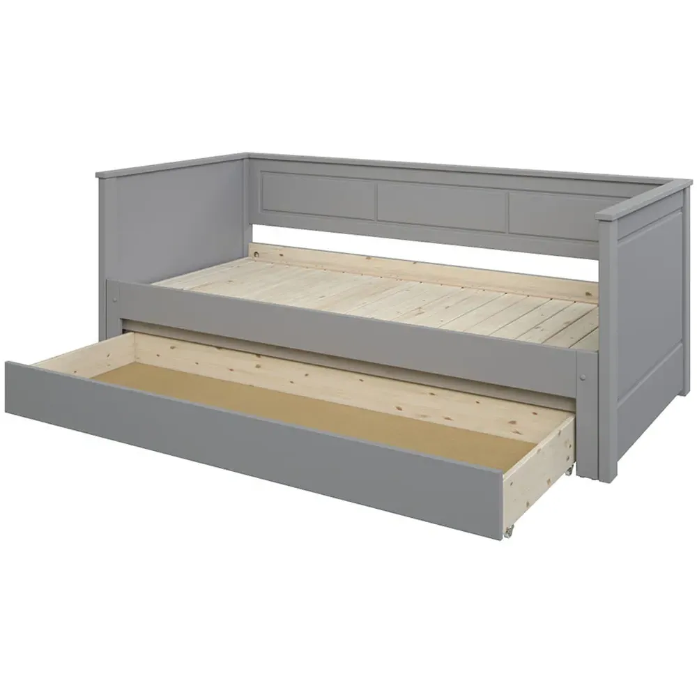 Erika Single Extending Guest Bed with Underbed Drawer - Grey