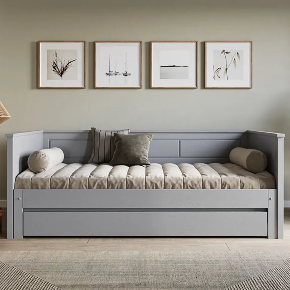 Erika Single Extending Guest Bed with Underbed Drawer - Grey image