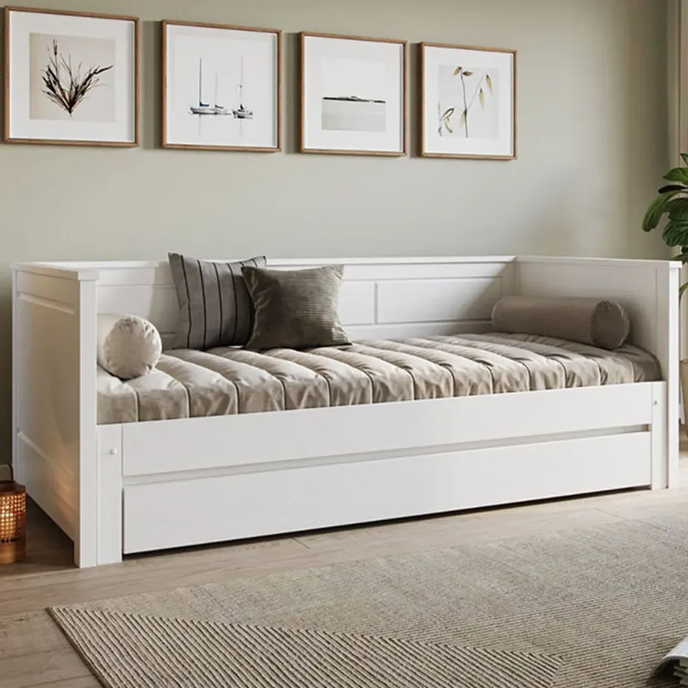 Erika Single Extending Guest Bed with Underbed Drawer - White