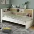 Jorgi Single Corner Bed Frame with Storage - White, Oak