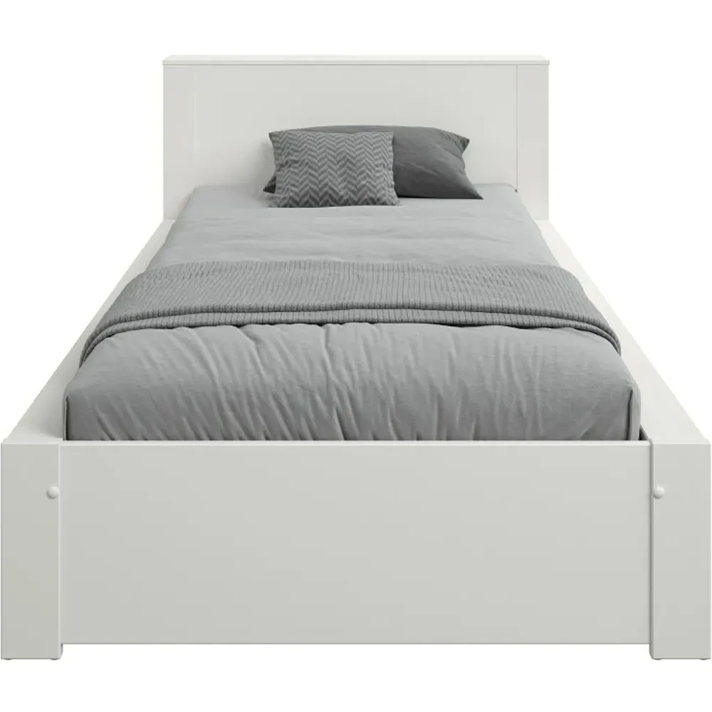 Juno Single Bed Frame with Storage - White