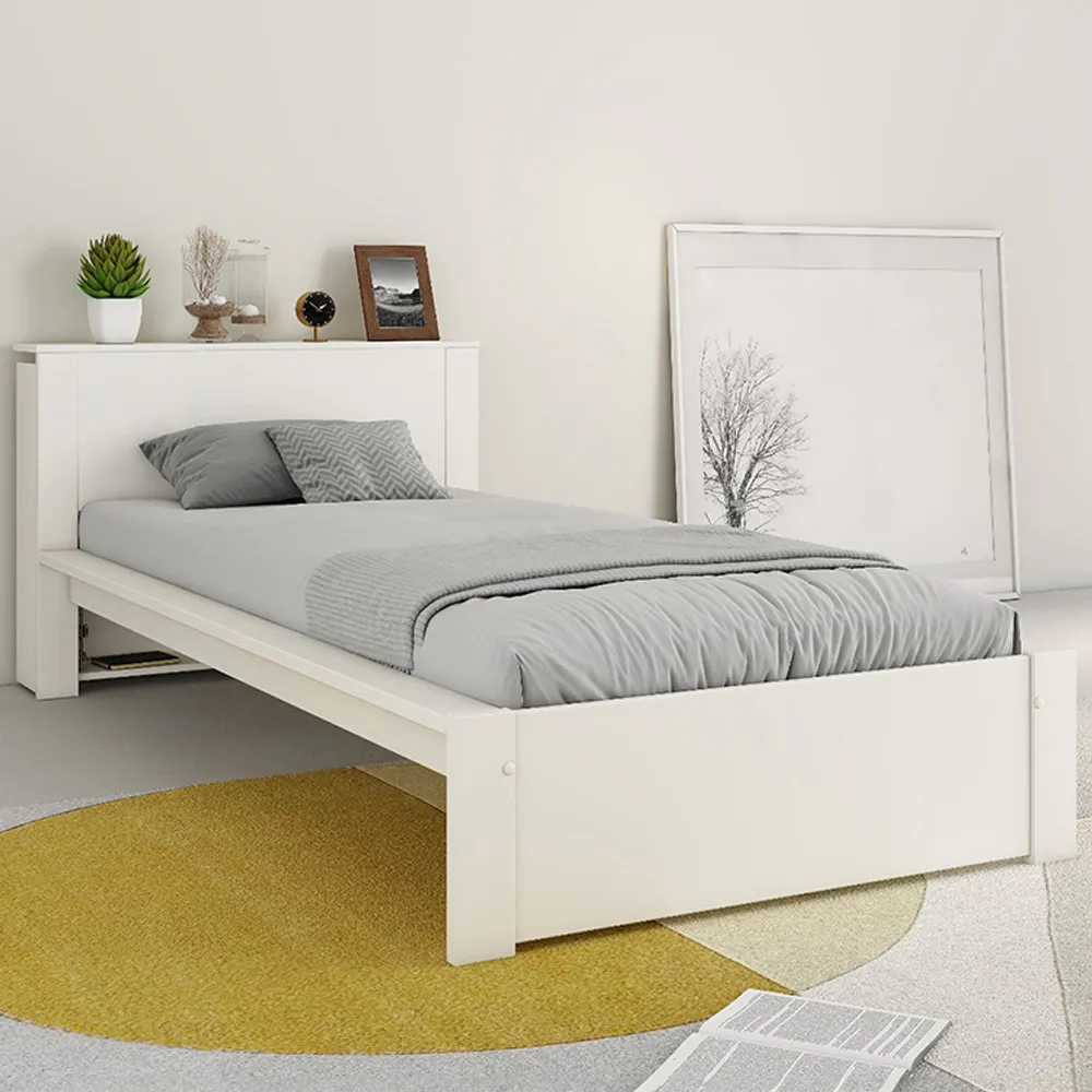 Juno Single Bed Frame with Storage - White image