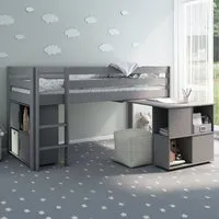 Midi Single Continental Mid Sleeper Craft Cabin Set - Grey, Pine