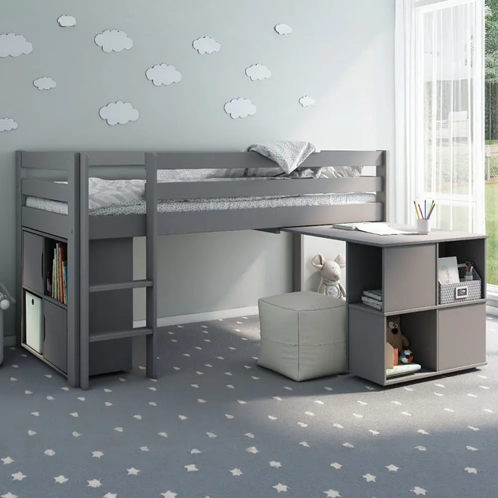 Midi Single Continental Mid Sleeper Craft Cabin Set - Grey, Pine image