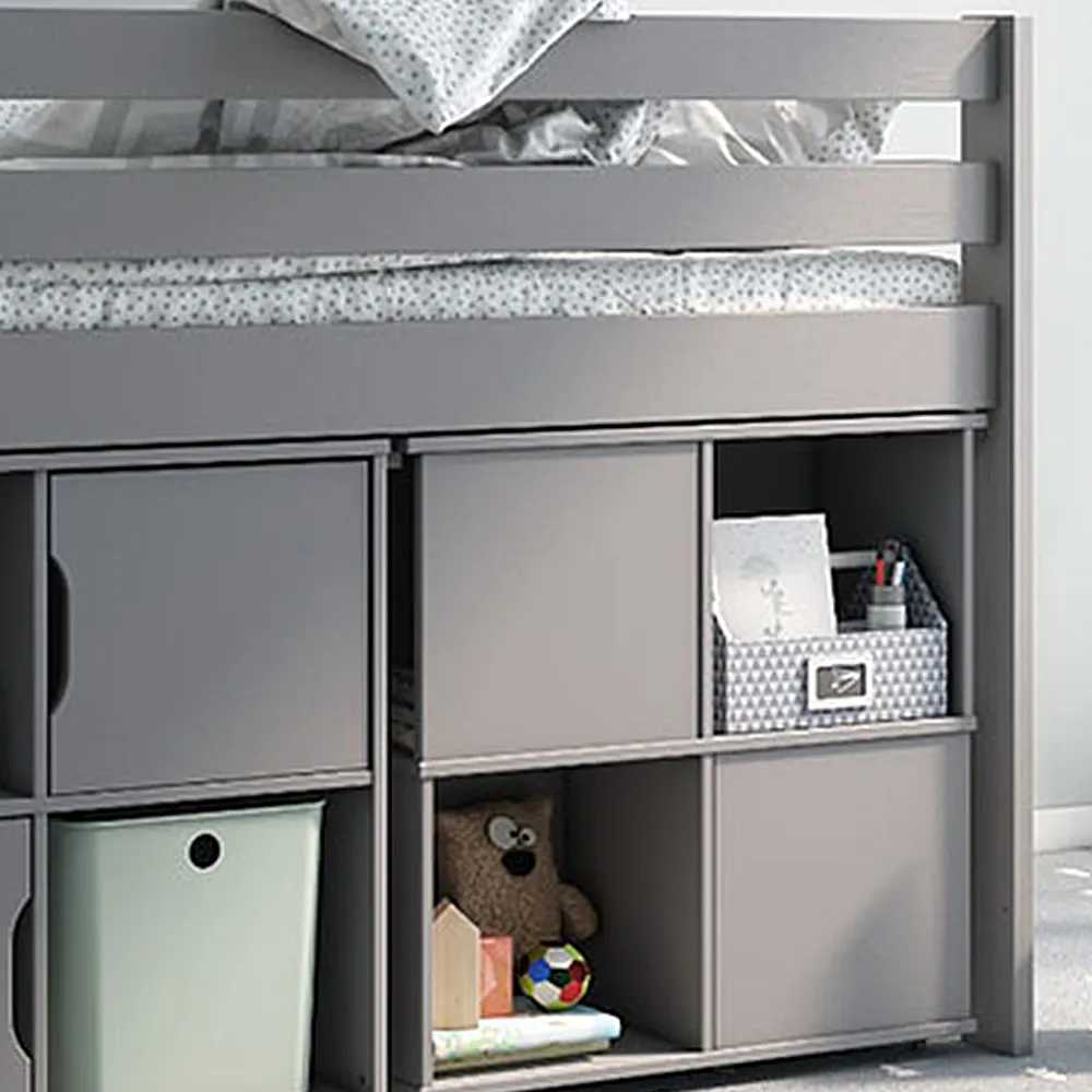 Midi Single Continental Mid Sleeper Set - Grey, Pine