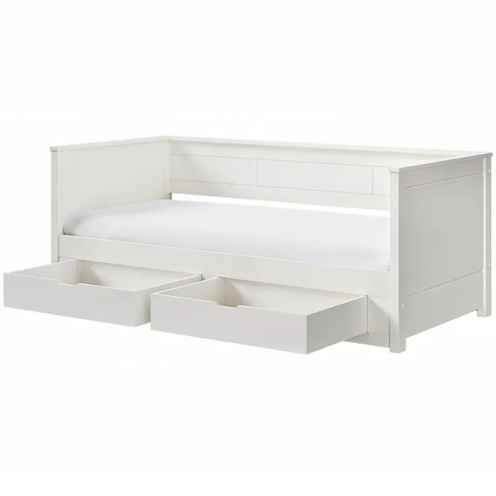 Noomi Iris 2 Drawer Daybed with Trundle - White