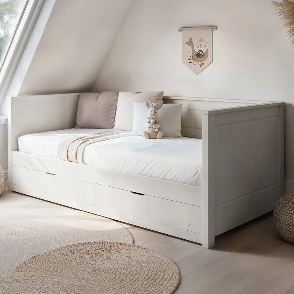 Noomi Iris 2 Drawer Daybed with Trundle - White image