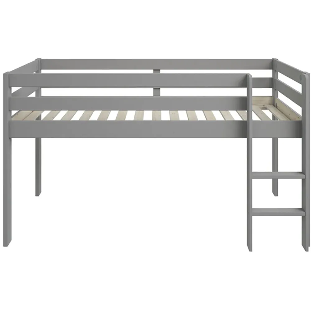 Noomi Single Mid Sleeper Bed Frame with Ladder - Grey