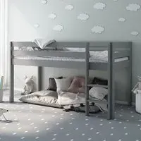 Noomi Single Mid Sleeper Bed Frame with Ladder - Grey