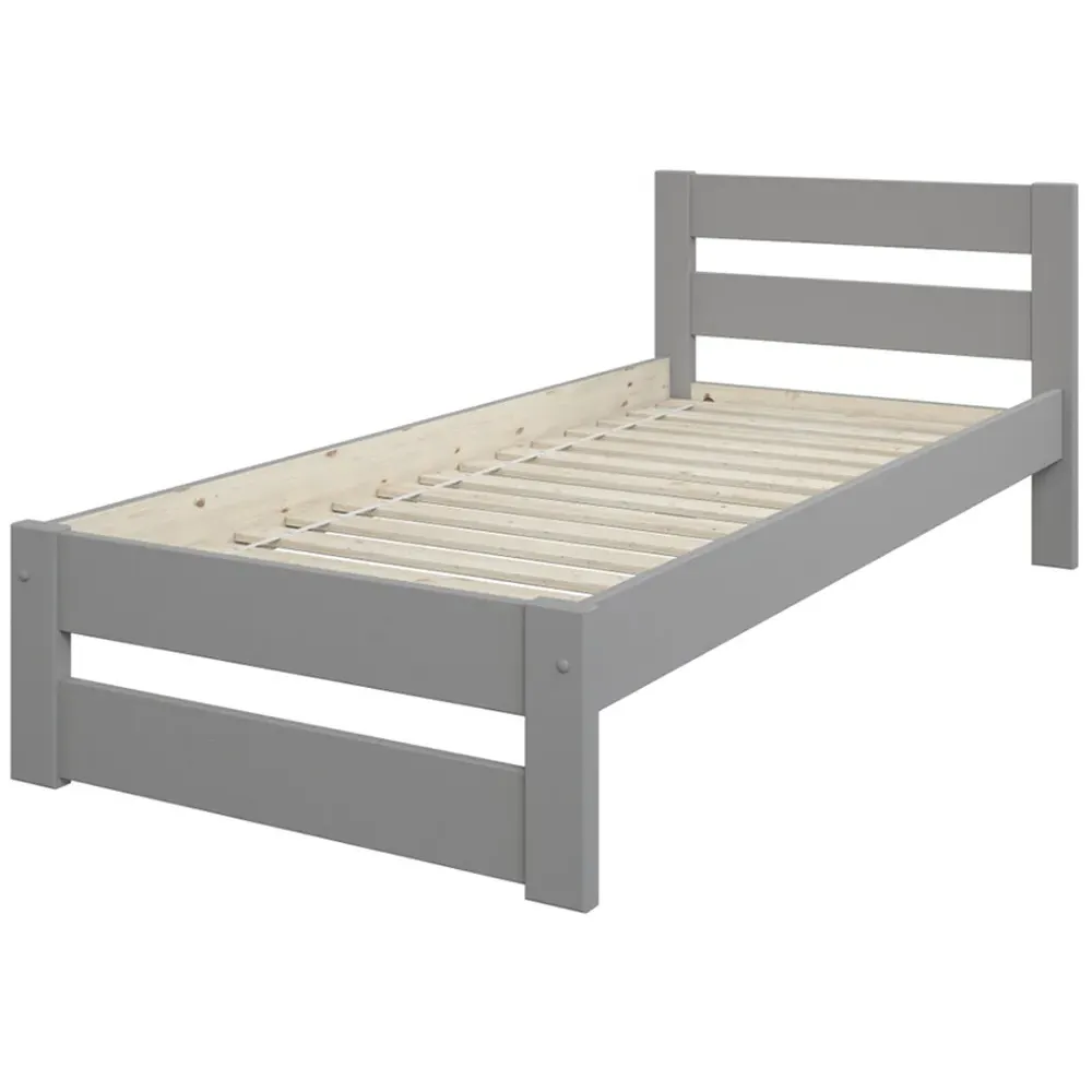 Tera Single Bed Frame - Grey, Pine