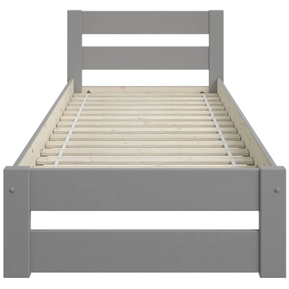 Tera Single Bed Frame - Grey, Pine