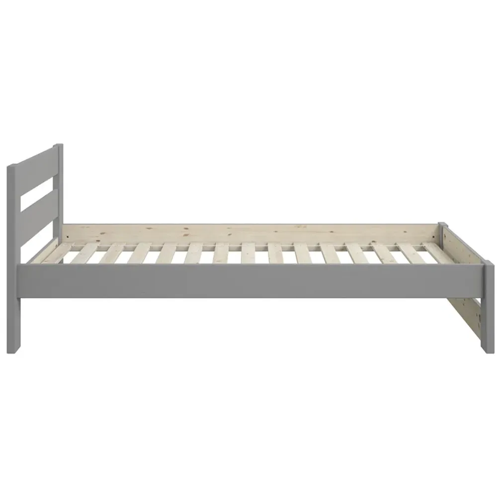 Tera Single Bed Frame - Grey, Pine