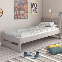 Tera Single Bed Frame - Grey, Pine