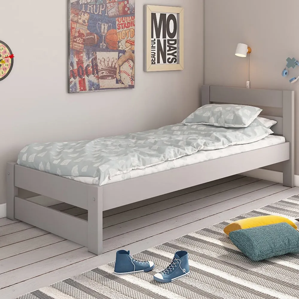 Tera Single Bed Frame - Grey, Pine image