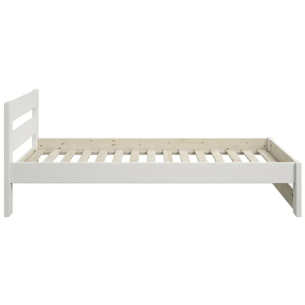 Tera Single Bed Frame - White, Pine
