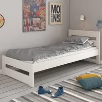 Tera Single Bed Frame - White, Pine